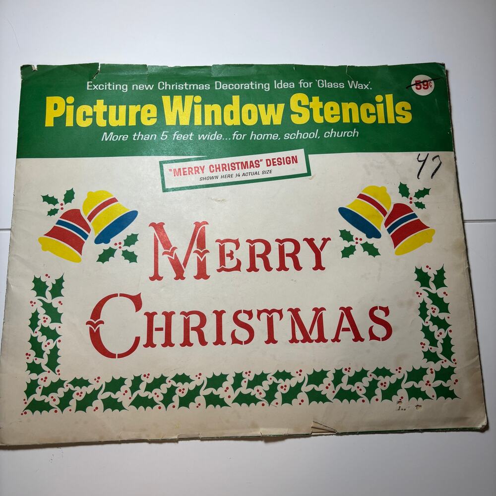 Vintage Gold Seal Glass Wax Christmas Window Stencils Sealed NOS 5 Ft Design